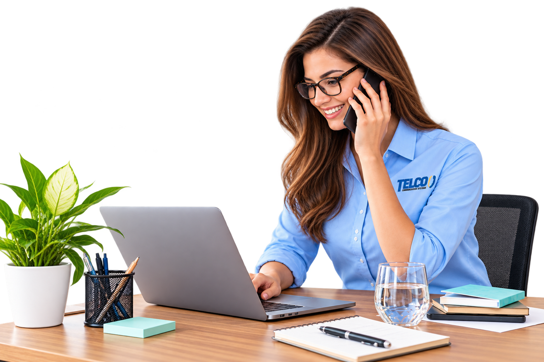 A Telco engineer taking a customer call